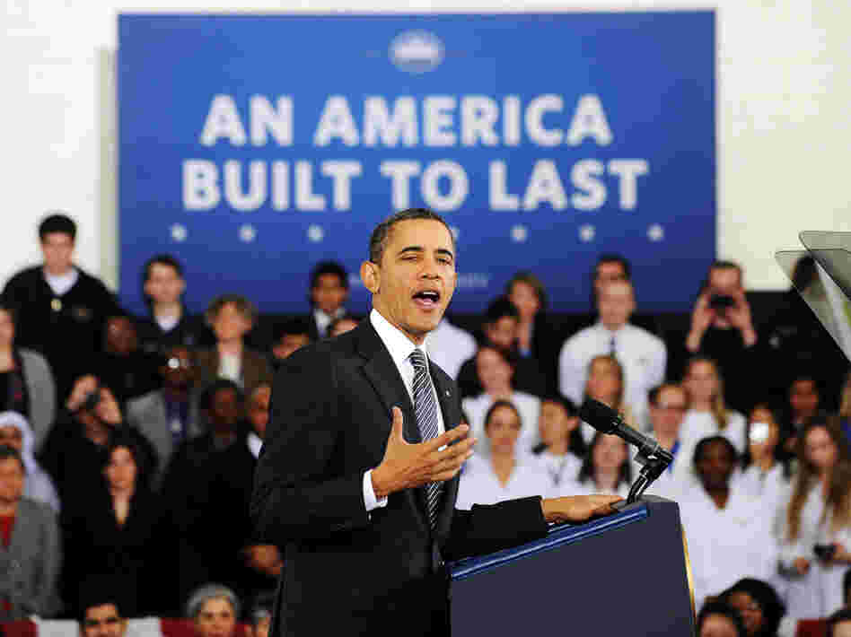 President Obama speaks on his FY 2013 Budget to students at Northern Virginia Community College in Annandale, V.A., on February 13.