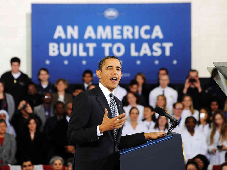 President Obama speaks on his FY 2013 Budget to students at Northern Virginia Community College in Annandale, V.A., on February 13.