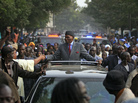Senegalese President Abdoulaye Wade, 85, greets supporters during a campaign rally in Dakar last week. He is seeking a third term. Critics say he is violating the constitution and should step down. Senegalese President Abdoulaye Wade, 85, greets supporters during a campaign rally in Dakar last week. He is seeking a third term. Critics say he is violating the constitution and should step down.