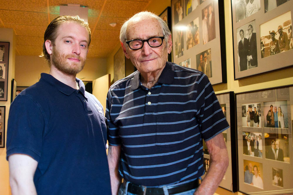 Charles Aidikoff, 97, learned the art of projection from his father, who ran silent movies in a Coney Island theater in the early 1900s. Aidikoff's grandson Josh carries on the family tradition — he became manager of the screening room at age 19.