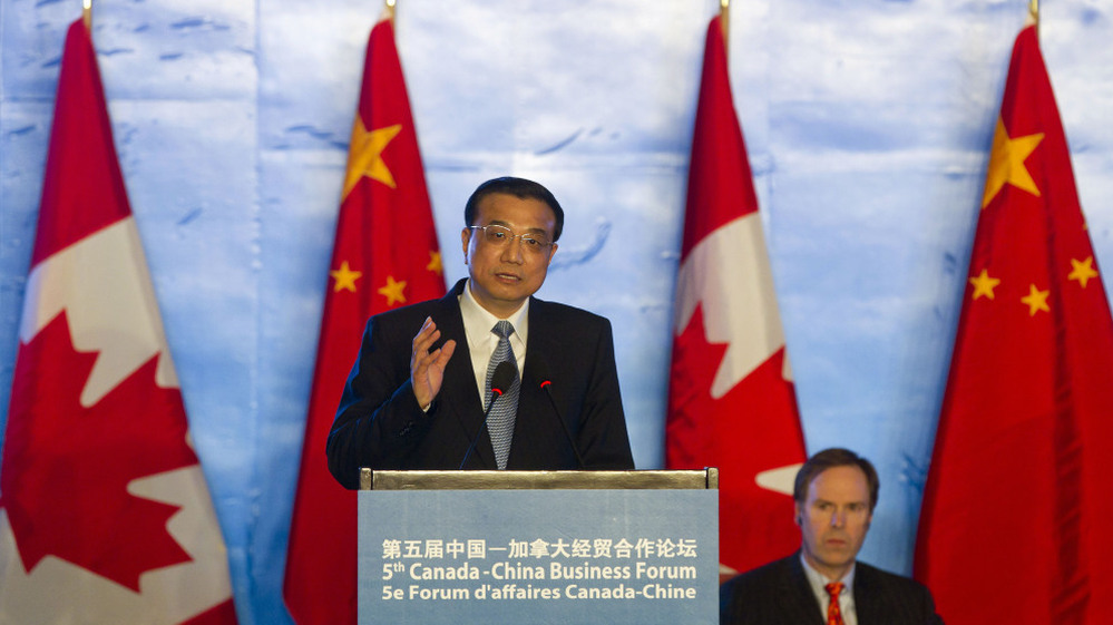 Chinese Vice Premier Li Keqiang, shown here delivering a speech at a Canada-China business forum in Beijing, on Feb. 9, 2012, is expected to become the country's next premier. In contrast to most other Chinese leaders, Li speaks English and has had considerable exposure to Western ideas.