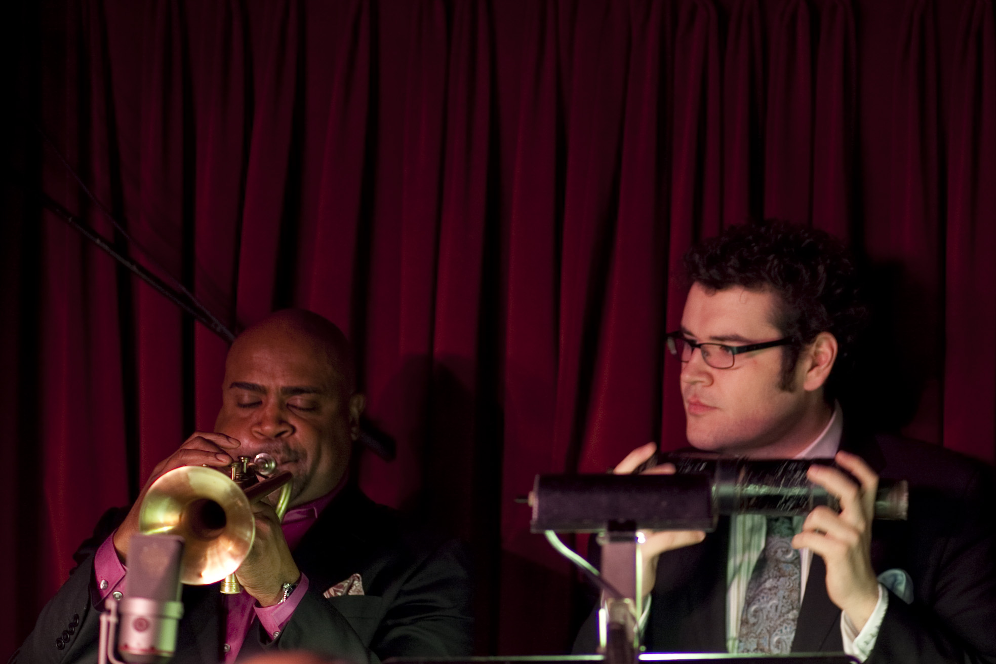 Trumpeters Terell Stafford (left) and Nick Marchione.
