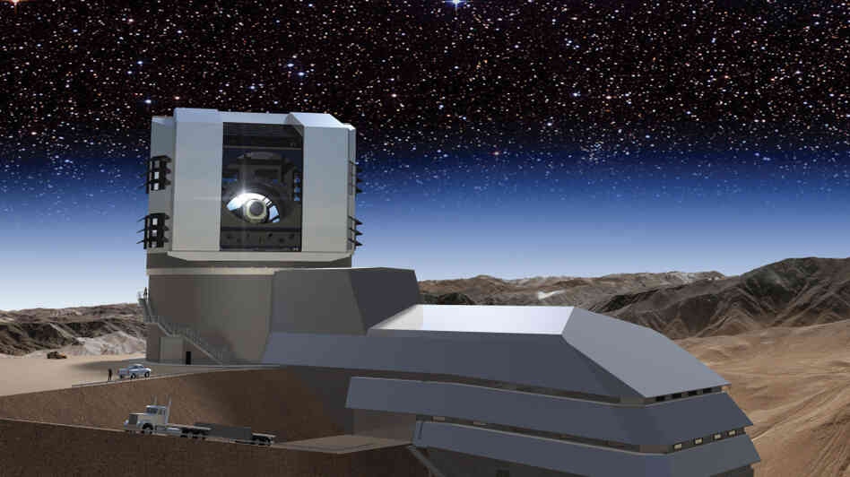 The Large Synoptic Survey Telescope, seen in this artist's rendering, will be built on the peak of the Cerro Pachon mountain in Chile and will survey every patch of the night sky. The data the telescope will collect will allow researchers to "answer fundamentally different questions about the universe," says one astronomer. The Large Synoptic Survey Telescope, seen in this artist's rendering, will be built on the peak of the Cerro Pachon mountain in Chile and will survey every patch of the night sky. The data the telescope will collect will allow researchers to "answer fundamentally different questions about the universe," says one astronomer.