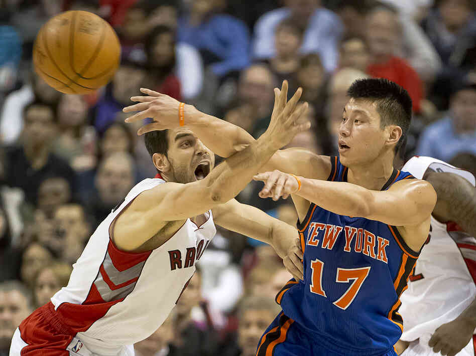 New York Knicks star Jeremy Lin (shown here during first-half action against the Toronto Raptors on Tuesday) has taken the NBA by storm. Now, Chinese basketball fans are claiming the California native as their own.