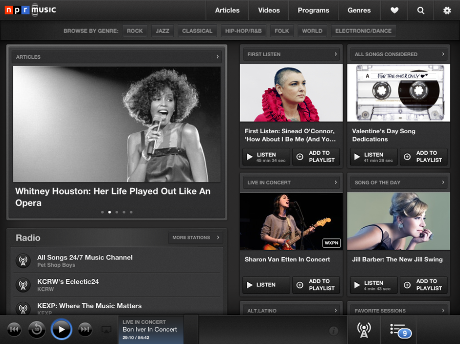 NPR Music for iPad: Home