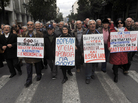 In Athens on Tuesday, Greek pensioners marched in protest against new austerity cuts. The eurozone insists Greece must stick to hugely unpopular austerity measures agreed to in return for a 130 billion euro debt bailout. In Athens on Tuesday, Greek pensioners marched in protest against new austerity cuts. The eurozone insists Greece must stick to hugely unpopular austerity measures agreed to in return for a 130 billion euro debt bailout.