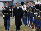 Chinese Vice President Xi Jinping reviews the troops during a full honors ceremony in his honor, Tuesday, Feb. 14, 2012, at the Pentagon. Chinese Vice President Xi Jinping reviews the troops during a full honors ceremony in his honor, Tuesday, Feb. 14, 2012, at the Pentagon.