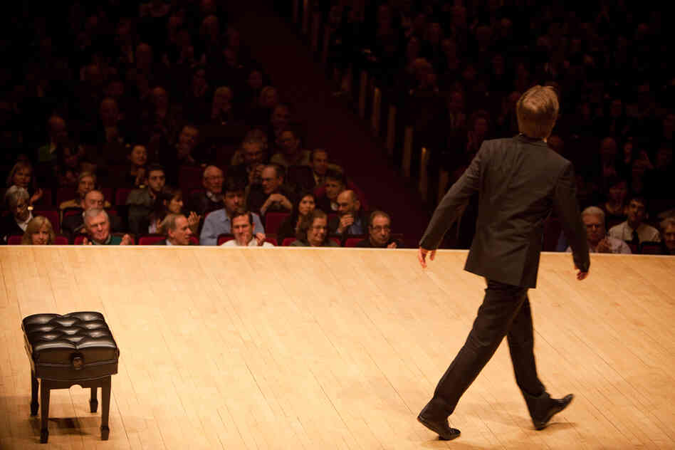 After more than two hours of solo piano, Andsnes leaves  the stage. But he would come back for three  encores.