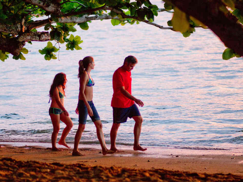 Matt King (George Clooney) is a Honolulu lawyer left alone with his two girls after his wife falls into a coma.