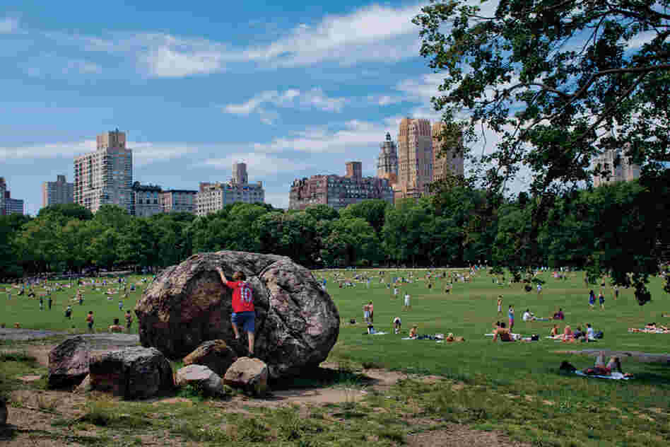Receding glaciers left these rocks behind in what is now New York City's Central Park. Frederick Law Olmsted, the park's co-designer, in some cases arranged the boulders, known as erratics, into what he considered poetic tableaux.