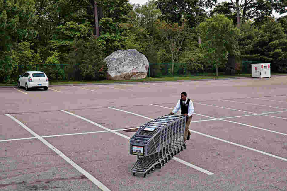 "Leaverites" — leave 'er right there — is another nickname for erratics too big to move, like the one by a parking lot in Mystic, Conn.