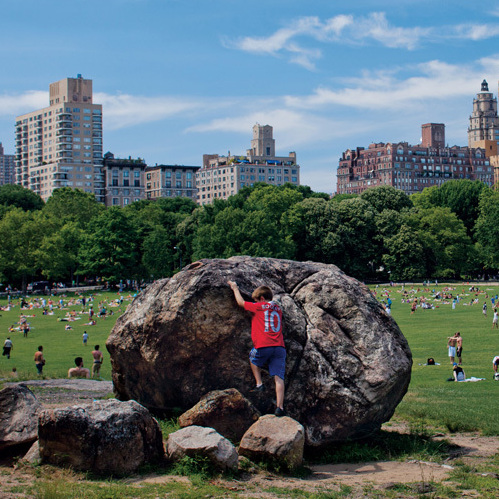Receding glaciers left these rocks behind in what is now New York City's Central Park.