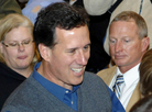 Republican presidential candidate, former Pennsylvania Sen. Rick Santorum works the crowd at the Tioga Public School on Wednesday in Tioga, N.D. Republican presidential candidate, former Pennsylvania Sen. Rick Santorum works the crowd at the Tioga Public School on Wednesday in Tioga, N.D.