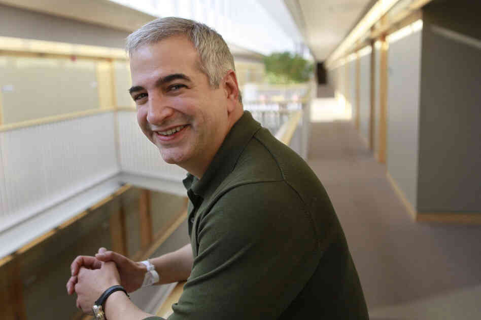 Shadid won two Pulitzer prizes for international reporting, in 2004 and 2010. Here, he poses on the campus of Brown University in the year of his second win. 