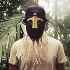 The British producer SBTRKT wears one of his many the African-inspired masks. The British producer SBTRKT wears one of his many the African-inspired masks.