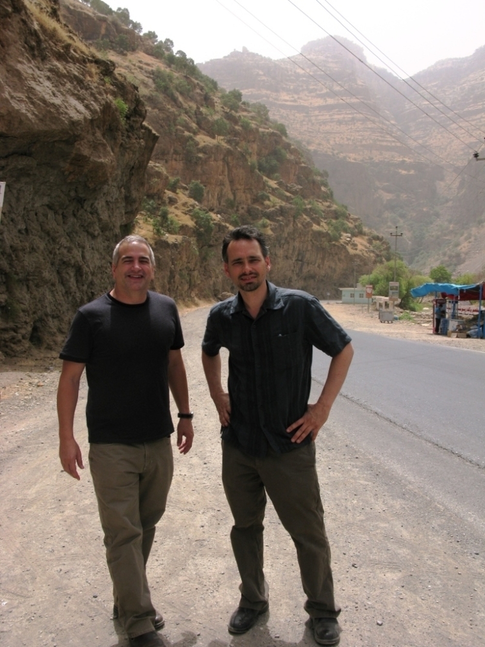 Quil Lawrence met Anthony Shadid in Afghanistan in the winter of 2001. Here, Shadid (left) and Lawrence are seen on a trip to Iraqi Kurdistan in summer of 2009.