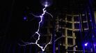 The Tesla coil turns high voltage into music. The Tesla coil turns high voltage into music.