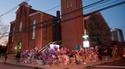 A makeshift memorial is seen prior to the funeral services for Whitney Houston at the New Hope Baptist Church in Newark, New Jersey on Saturday. A makeshift memorial is seen prior to the funeral services for Whitney Houston at the New Hope Baptist Church in Newark, New Jersey on Saturday.