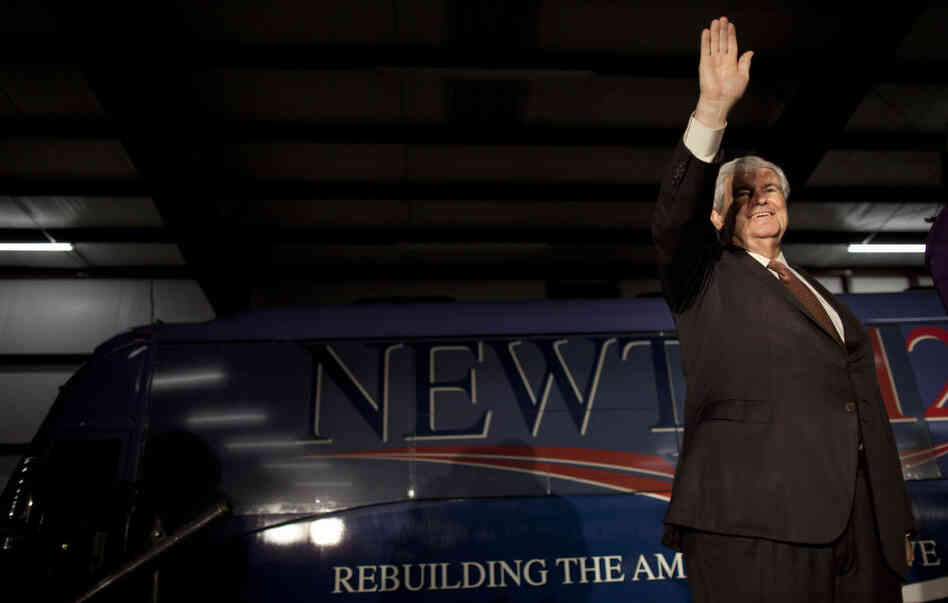 Former House Speaker Newt Gingrich waves during a campaign stop Friday in Peachtree City, Ga. Doing well in the state's primary is important for Gingrich because he represented a congressional district there for 20 years. Former House Speaker Newt Gingrich waves during a campaign stop Friday in Peachtree City, Ga. Doing well in the state's primary is important for Gingrich because he represented a congressional district there for 20 years.