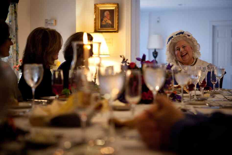 Martha Washington, portrayed by actor Mary Wiseman, serves modern-day guests the same dishes the First Couple enjoyed.