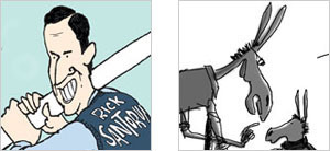 Is Rick Santorum overplaying his faith?