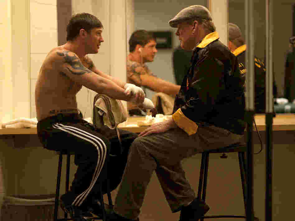 Tom Hardy and Nick Nolte in Warrior.