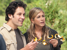 Orange You Glad We Wound Up Here? George (Paul Rudd) and Linda (Jennifer Aniston) play an unemployed Manhattan couple who stumble into a hippie farming commune whose denizens include characters played by Justin Theroux and Alan Alda. Orange You Glad We Wound Up Here? George (Paul Rudd) and Linda (Jennifer Aniston) play an unemployed Manhattan couple who stumble into a hippie farming commune whose denizens include characters played by Justin Theroux and Alan Alda.