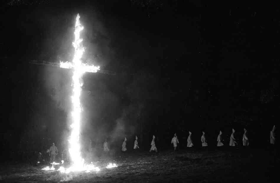 Cross Burning In North CarolinaIn the early 1960s, University of North Carolina student Jim Wallace, who was not black, photographed a Ku Klux Klan rally and cross burning to document what he thought was a great evil, Bunch says.