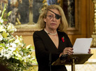 Marie Colvin of The Sunday Times, at a service for fallen journalists in 2010. Marie Colvin of The Sunday Times, at a service for fallen journalists in 2010.