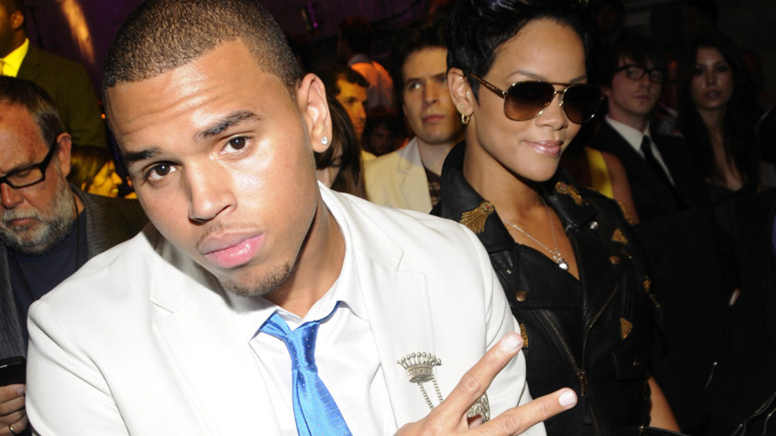 Chris Brown and Rihanna in the audience at the 2008 MTV Video Music Awards in Los Angeles.