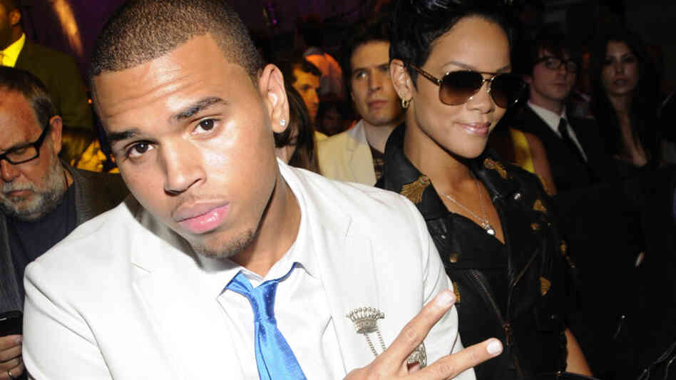 Chris Brown and Rihanna in the audience at the 2008 MTV Video Music Awards in Los Angeles.