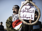 Outside the court in Cairo where former Egyptian President Hosni Mubarak has been on trial, a man earlier today held a sign saying there was a noose waiting for Mubarak. 