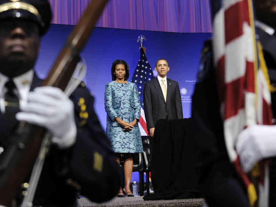 President Barack Obama and first lady Michelle Obama attend the museum's groundbreaking ceremony. "This day has been a long time coming," Obama said.