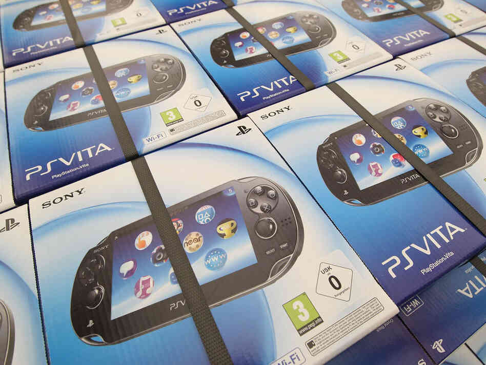 Boxes of the Sony PlayStation Vita portable gaming device at the official product launch in Berlin. Boxes of the Sony PlayStation Vita portable gaming device at the official product launch in Berlin.