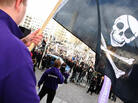 Supporters of the website The Pirate Bay, one of the world's top illegal file-sharing websites, demonstrate in Stockholm, Sweden, in 2009. Supporters of the website The Pirate Bay, one of the world's top illegal file-sharing websites, demonstrate in Stockholm, Sweden, in 2009.