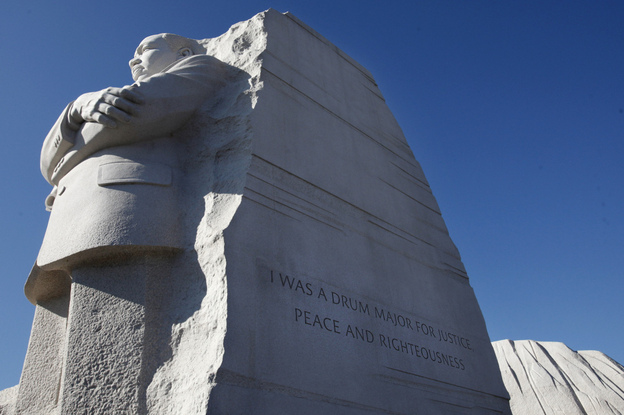 The quote was carved into the side of the statue — "I was a drum major for justice, peace and righteousness" — was truncated to accommodate space limitations. Maya Angelou said the abbreviation made King sound like "an arrogant twit."