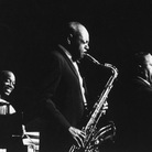 American jazz saxophonist Coleman Hawkins and jazz trumpeter Dizzy Gillespie in concert with the Cannonball Adderley Quintet, November 27th, 1960. American jazz saxophonist Coleman Hawkins and jazz trumpeter Dizzy Gillespie in concert with the Cannonball Adderley Quintet, November 27th, 1960.