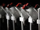 At an April 25, 2010, service in Beckley, W. Va., for the 29 miners killed in the Upper Big Branch explosion, helmets — placed on crosses — were lined up in their honor. At an April 25, 2010, service in Beckley, W. Va., for the 29 miners killed in the Upper Big Branch explosion, helmets — placed on crosses — were lined up in their honor.