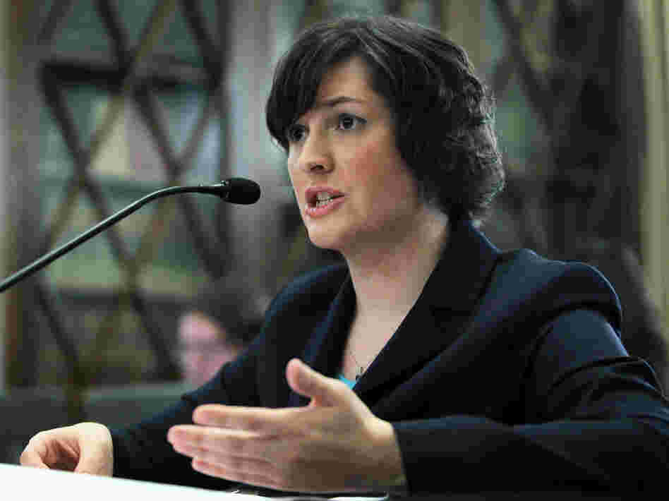 Sandra Fluke, a third-year law student at Georgetown University, testifies Thursday about contraceptives and insurance coverage during a hearing before the House Democratic Steering and Policy Committee.