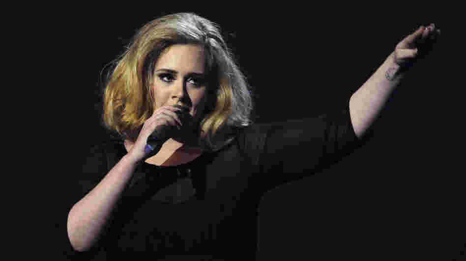 Adele at the BRIT Awards in London