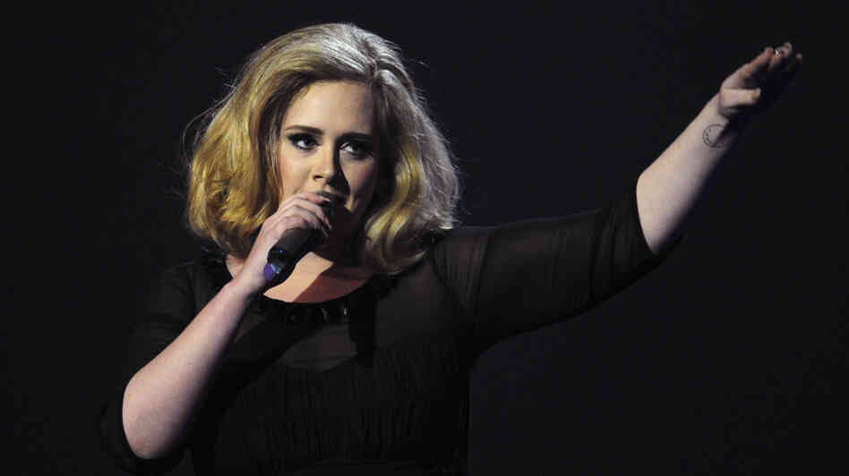 Adele at the BRIT Awards in London
