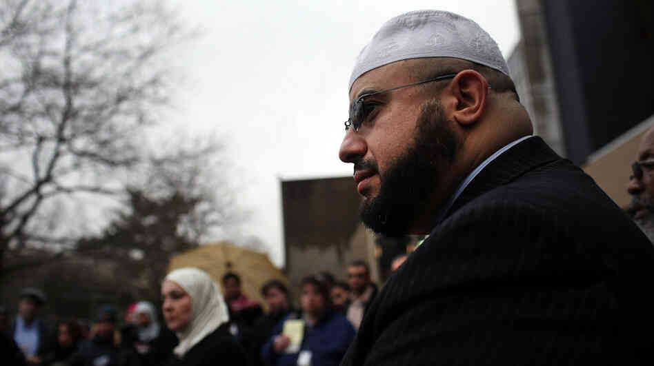 Mohamed El filali, of the Islamic Center of Passaic County, gathers with Muslim students and community leaders in Newark on Friday to address the monitoring of New Jersey Muslims by the NYPD. Mohamed El filali, of the Islamic Center of Passaic County, gathers with Muslim students and community leaders in Newark on Friday to address the monitoring of New Jersey Muslims by the NYPD.