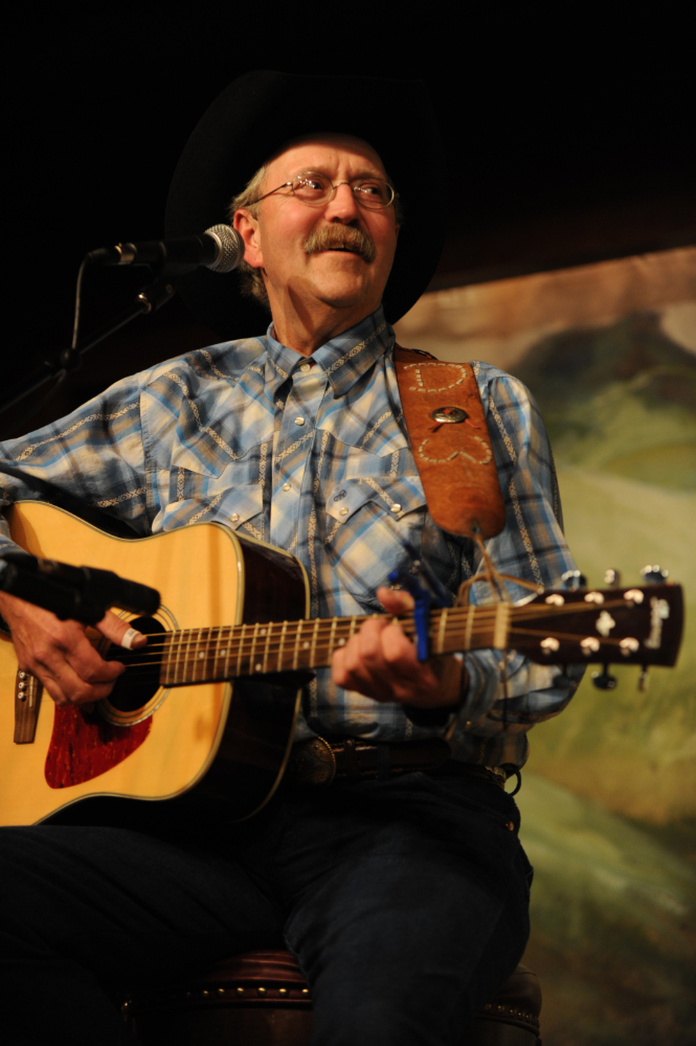D.W. Groethe performs at the National Cowboy Poetry Gathering in Elko, Nev.