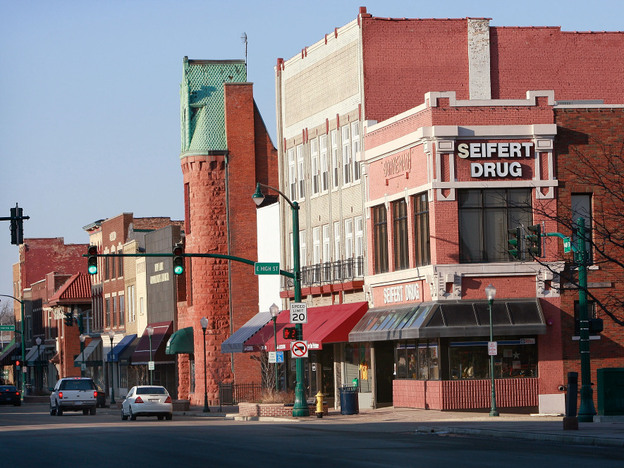 Main Street in Elkhart, Ind. The area was hit hard by the recession — nearly half of all jobs in Elkhart County are in manufacturing.