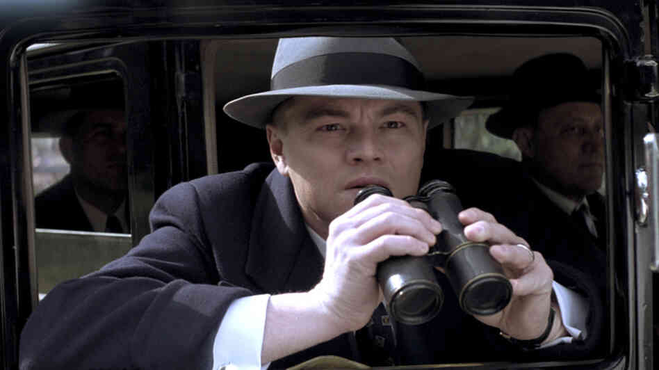 Leonardo DiCaprio plays J. Edgar Hoover in J. Edgar, a biopic written by Dustin Lance Black. Leonardo DiCaprio plays J. Edgar Hoover in J. Edgar, a biopic written by Dustin Lance Black.