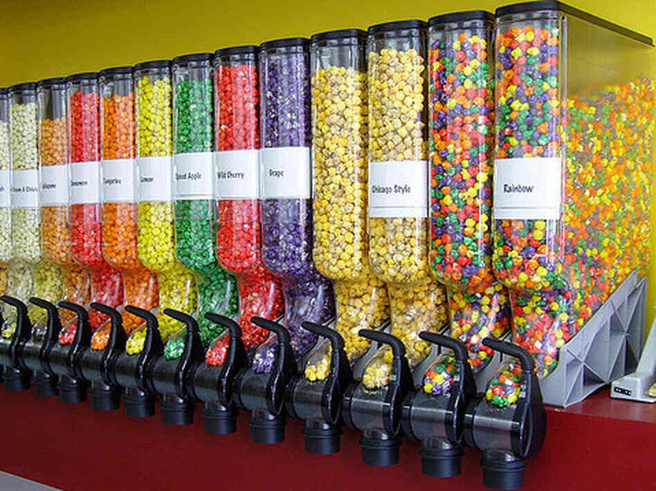 Popcorn now comes candied in ruby red, indigo blue and more. And don't be surprised by the popcorn buffet at the next wedding you attend.