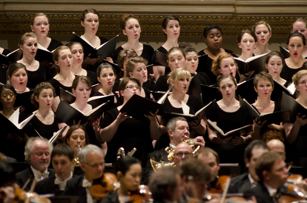 Over 140 choristers participated in this performance of the Mahler.