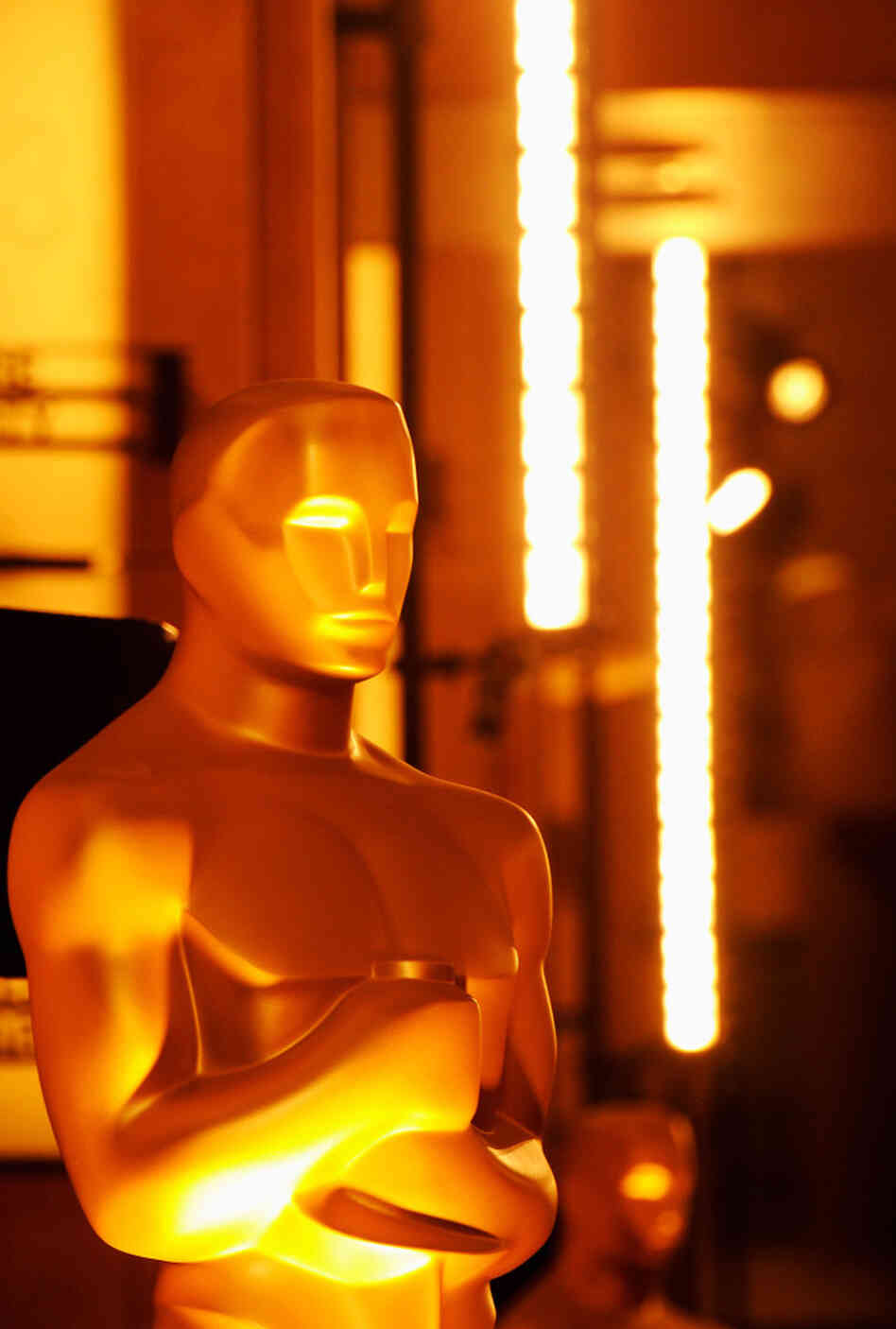 The Oscar statue is seen at the entrance of the Hollywood & Highland Center before the 84th Annual Academy Awards.