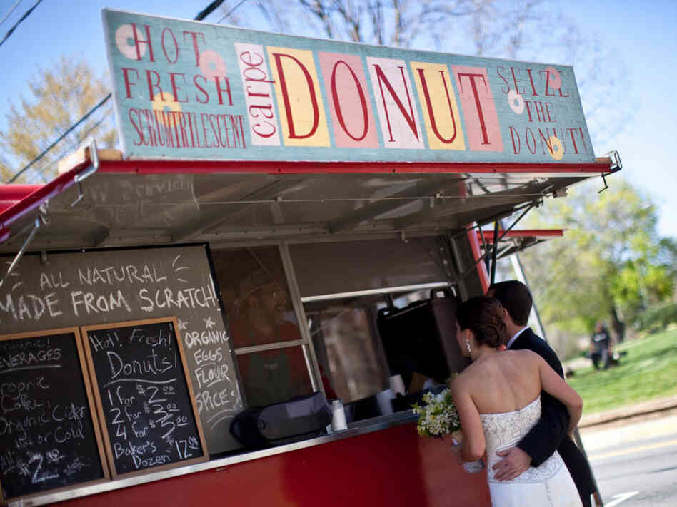 Many food trucks, like Carpe Donut, are finding new business catering weddings. 