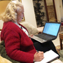 Kay Clymer spends hours each day urging fellow Christians to vote. She finds their phone numbers through a database created by the company United In Purpose. Kay Clymer spends hours each day urging fellow Christians to vote. She finds their phone numbers through a database created by the company United In Purpose.